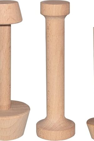 Wooden Tart Tamper Set, Double Side Pie Pastry Dough Tamper, Egg Tart Pan Mold DIY Cake Pastry Baking Tool for Mini Egg Tart, Cheesecakes, Pasta and Dessert Baking (3 Pieces)