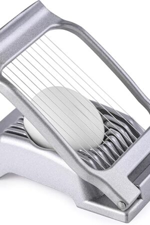 Egg Slicer for Hard Boiled Eggs, Stainless Steel Wire, Heavy Duty Aluminium Egg Cutter Dishwasher Safe for Egg Strawberry Soft Fruit