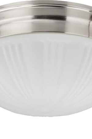 Westinghouse 6721000 Two-Light Flush-Mount Interior Ceiling Fixture, Brushed Nickel Finish, Diameter: 8.75 Inches