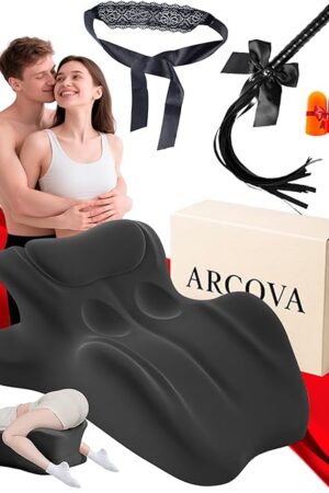 1New Arrival Arcova Sweet Spot Pillow for Couples, 27 Degree Couples Pillow Sweet Spot Intimacy Pillows for Adults Cuddling, Fast Rebound Multi-Functional Ergonomic Posture Seat for Spinal (Black)