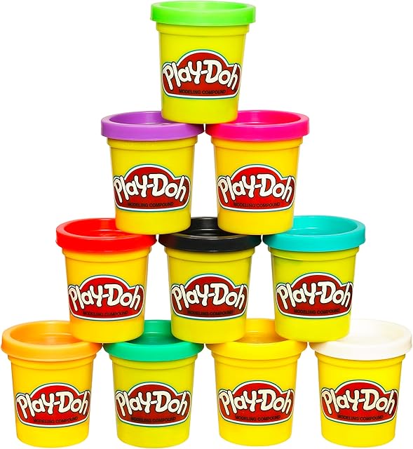 The Play Doh Modeling Compound 10-Pack Case of Assorted Colors, Non-Toxic 2 oz. Cans, Back to School Gifts, Prizes, & Party Favors, Preschool Toys for Kids, Ages 2+ (Amazon Exclusive)