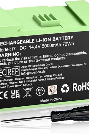 14.4v 5000mAh for Roomba Replacement Battery ABL-D1 Battery for iRobot Roomba i and e and j Series i7 j7+ 7150 7158 7556 7558 i3 j3+ i4 j4+ i8 j8+ and e5 e6 (Not Compatible with Roomba Combo Series)