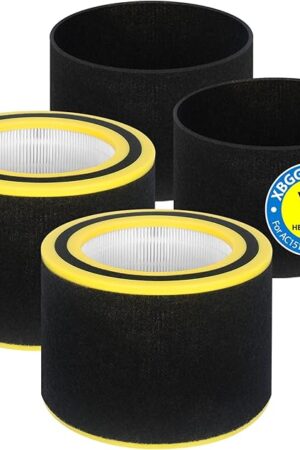 AC3000W Filter V HEPA FLT151 Pure Air Filter Compatible with AC3000W, AC3000B, AP3151W, AC3050, AP3151, AC151 Airsafe Air Purifier, 2 True HEPA + 4 Pre-Filter