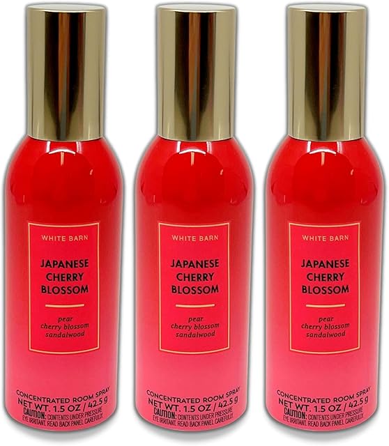 Bath and Body Works 3 Pack Japanese Cherry Blossom Room Spray 1.5 Oz.