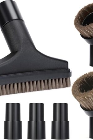7 Pack 25mm and 36mm Vacuum Brush Horse Hair Round Brush, 5.9 Inch Vacuum Floor 1.25 Cleaner Attachment Soft Bristles Replacement with 1-1/4 Inch to 1-3/8 Inch Adapter