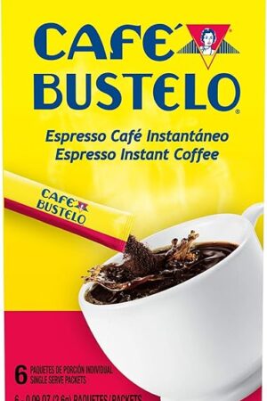 Café Bustelo Espresso Style Dark Roast Instant Coffee, 6 Count Single Serve Packets