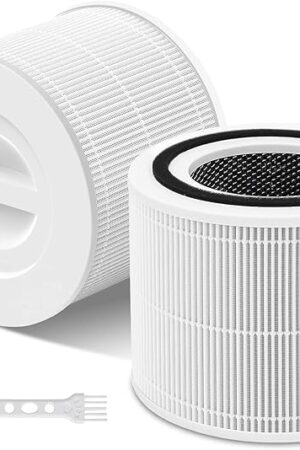 2 Pack Core 300 Replacement Filter for LEVOIT Core 300/Core 300S/Core 300-P Air Purifier,3-in-1 Core 300S Replacement Filter,Compare to Part No. Core 300-RF,White