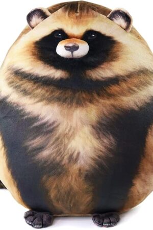 The Raccoon Plush, Raccoon Stuffed Animal, Cute Plushies for Girls, Soft Plush Pillow, Kitten Plush Throw Pillow Doll Big Plush Toy Decoration Doll Gift for Kids Boys Birthday (Medium 12inch)