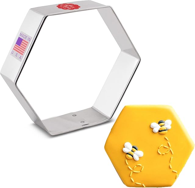 Ann Clark Cookie Cutters Hexagon Cookie Cutter, 3.5" Made in USA