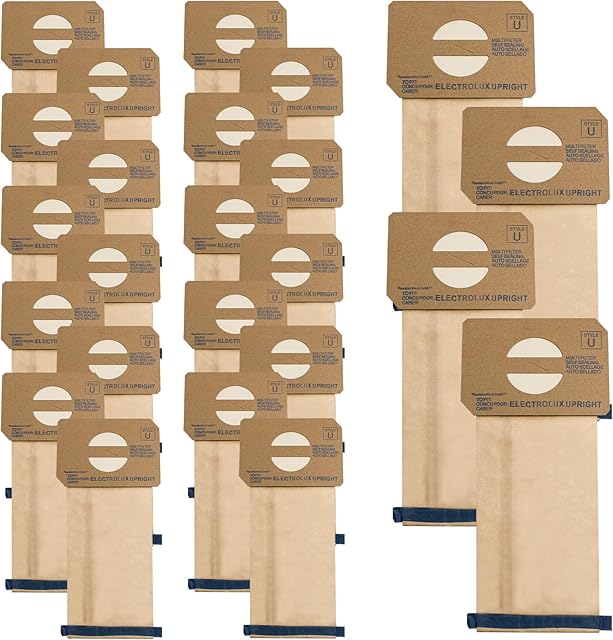 24-Pack Replacement Micro Filtration Vacuum Bags for electrolux Upright Style U & Aerus Vacuums | Fits Discovery II, Lux 4000, Ultralux, Genesis, Prolux, Epic 3500