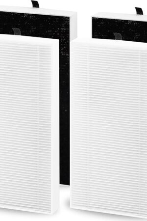 4 Pack Dual Action HEPA-Type Air Purifier Filter Replacement for Febreze and Honeywell U Filter, Repalce FRF102B and HRF201B, FHT170, FHT180, FHT190, HHT270W & HHT290 Series Air Purifier by Funmit