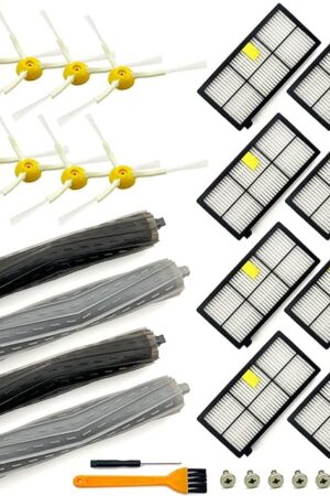 18 Pack Replacement Parts Compatible with iRobot Roomba 800 900 Series 805 850 860 861 864 866 870 871 880 890 891 960 980 981 985 961 Vacuum Accessories,2 Set Roller Brushes,8 Filters,8 Side Brushes