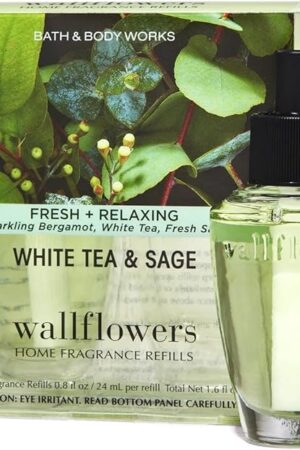 Wallflowers Bath Body Works Fragrance Refill Bulb 2 Pack White Tea & Sage
