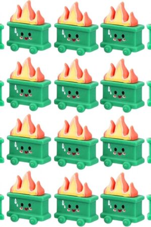 20 Set Resin Dumpster Trash Shape with Fire Gift Team Employee Appreciation Gift Emotional Desk Accessories for Staff Teacher Office Coworker Nurse Medical Volunteer Favor (Green)