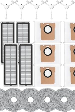23Pcs Replacement Parts for Dreame L10S Ultra/Dreame L10s Ultra?Not for L10s Pro Ultra Heat】 Vacuum Cleaner Accessories Kit,1 Main Brush,4 HEPA Filters,6 Mop Pads,6 Dust Bags,6 Side Brushes