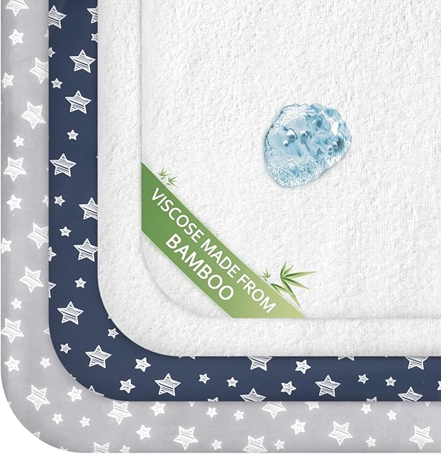 Pack and Play Sheets Pack N Play Sheets Set 4 Pack Viscose Made from Bamboo Grey Navy