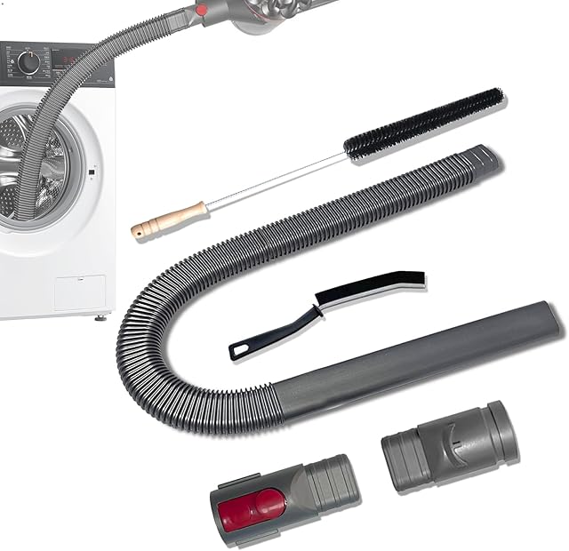 Dryer Vent Cleaner Kit Compatible With Dyson V15 V12 V11 V10 V8 V7 Gen5 V6 DC58 DC59 Vacuum Cleaner with Dryer Lint Brush and Hard Bristle Crevice Cleaning Brush