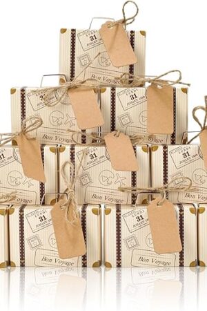 VGOODALL 50PCS Mini Suitcase Favor Boxes Suitcase Party Favor Box
