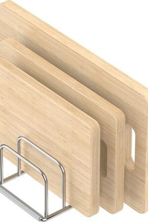 Cutting Board Organizer Stand Holder,304 Stainless Steel Chopping Board Holder,Pot Pan Lid Holder Rack kitchen Shelf Bakeware,Cookie Sheets Organizer (1.0 Inch Width Slots)