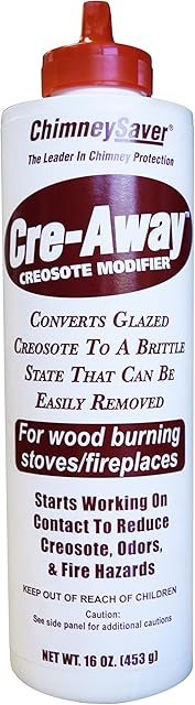 Cre-Away Creosote Modifier (16 Oz Squeeze Bottle) - The Original Creosote Remover for Chimneys, Wood Stove Cleaner, Wood Burning Fireplace