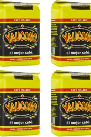 Yaucono Coffee Arabica Medium Roast Ground, Roasted and Bagged in Puerto Rico, 14 Ounce (Pack of 4)