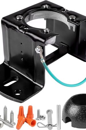 Ceiling Fan Mounting Bracket,AICWIOO Carbon Steel Sloped Cathedral Ceiling Canopy Bracket for Living Room,Outdoor Patio,or Porch with Mounting Hardware(Black)