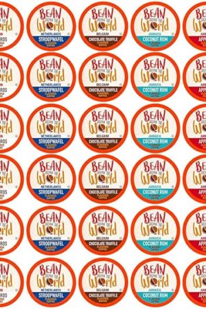 BEAN AROUND THE WORLD Flavored Coffee Compatible With 2.0 Keurig K Cup Brewers, Variety Pack, 40 Count