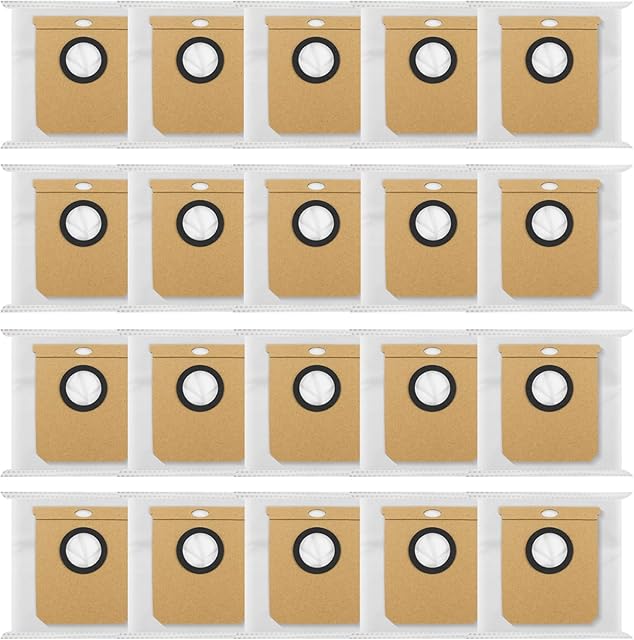 20 Pack Vacuum Dust Bags for Eufy L50 L60 Robot Vacuums Cleaner Self-Emptying Dock, Replacement Dust Bags with Self-Empty Station