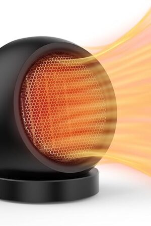 Desk Heater,Small Space Heaters for Indoor Use,Safe and Quiet Desktop Heater for Bedroom Home Office(Black)