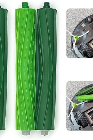 2 Set Replacement Rubber Brushes for robot roomb e i and j Series i3 i3+ i6+ i7 i7+ i8+ Plus E5 E6 E7 j7 (7150) j7+ (7550)