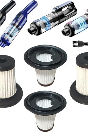 4pack Hepa Filters Replacement Compatible with MONOZEL VC026 Cordless Handheld Vacuum Cleaner, Washable Filters Works on dormzie VC029 Cordless Handheld Vacuum.