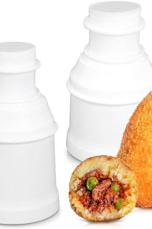 2 Pcs Arancini Maker Mold Set – Dual Set for Round & Conical Arancini Maker Rice Ball Mold for Customizable Dishes – Versatile Rice Baller for Meat, Potato & Vegan Croquettes, Falafel & Suppli