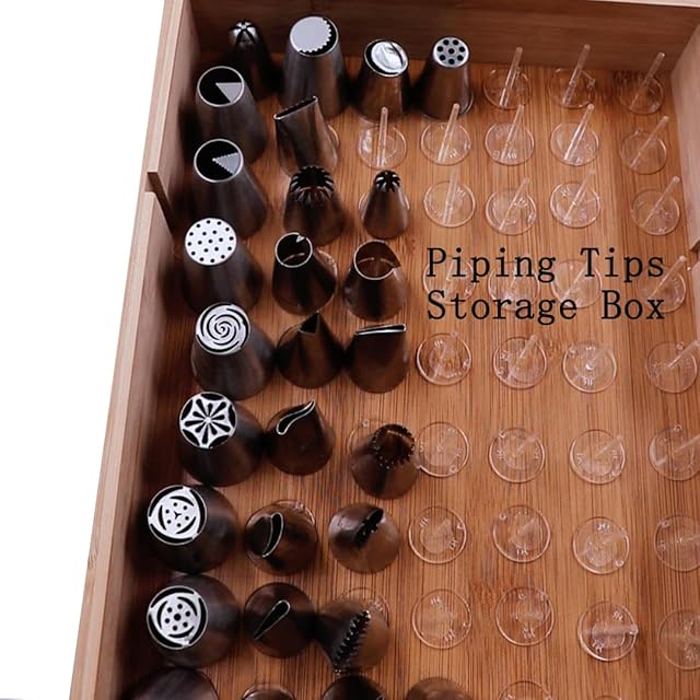 Cake Decorating Tips Storage Box DIY Cake Flower Nails for Icing Piping Tips Container 200 Pieces, NOT INCLUDE BOX