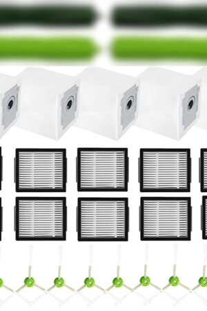 Brush Hepa Filter Accessory Kit Replacement Compatible with Roomba I & J Series i1 i3 i4 i6 i7 i8 J7 J5 J6 J8 J9 Including 2 Extractor 10 Filters 10 Side Brush & 5 Bags