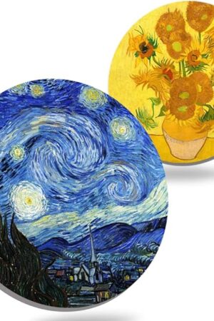 Coasters for Drinks Van Gogh Art Ceramic Coasters - Use 2 Famous Van Gogh Paintings, Unique Housewarming Gifts for New Home Decorative by WOW DING