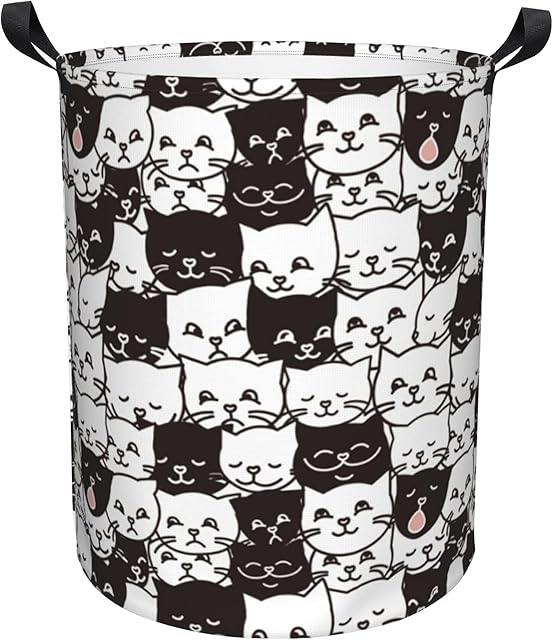 Collapsible Laundry Basket Cute Cat Large Organization Clothes Hampers Home Dorm Sundries Tote Storage Basket