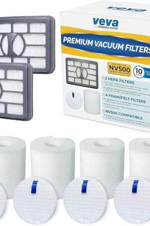VEVA Premium Vacuum Filter Set with 2 HEPA, 4 Foam, 4 Felt for Shark Rotator Lift-Away Model, 500, 501, 502, 505, 552 and UV560