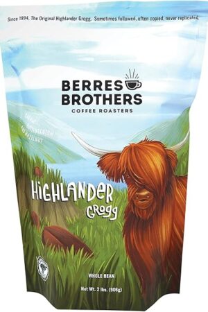 Berres Brothers Highlander Grogg Whole Bean Coffee 2 Pound Package Combination of Caramel, Butterscotch and Hazelnut, 2 LB Whole Bean Coffee Medium Roast