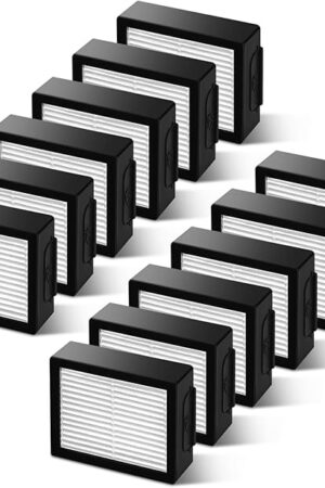 12 Pack Filter Replacements for i Robot Roomba E I & J Series E5 E6 i1 i1+ i3 i3+ i4 i4+ i5 i5+ i6 i6+ i7 i7+ i8 i8+ NOT for J9, High Efficiency Filter for iRobot Roomba Replacement Parts