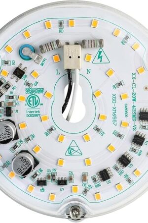 4'' 20W LED Ceiling Fan Light Retrofit Kit, Ceiling Light Replacement Module Board, White 5000K 2400LM, 120V, ETL CRI90
