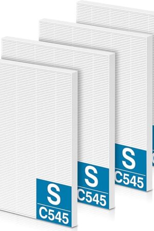 4 Pack C545 HEPA Replacement Filter S for Winix C545 Air Purifier, Replace Replacement for Winix S Filter Part 1712-0096-00 and 2522-0058-00