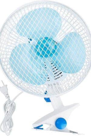 8-Inch Clip on Fan, 2 Speed Convertible Desk Fan with Strong Clamp, Tilting and Shaking with Strong Airflow, Quite, Powerful Clip Fa n on Bed and Desk for Home Office Dorm with 3.94FT Cable Cord
