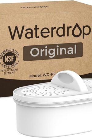 [Original] Waterdrop WD-PF-01A Plus NSF Certified Replacement Filters for All Waterdrop Pitcher Filtration System, Reduces PFAS, PFOA/PFOS, Chlorine, Last Up to 3 Months or 200 Gallons, 1 Pack