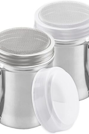 CUSINIUM Powdered Sugar Shaker Duster - With Handle - Cinnamon Shaker For Coffee Bar - Fine Mesh Dredge - 6 ounce, pack of 2 | Style: Fine