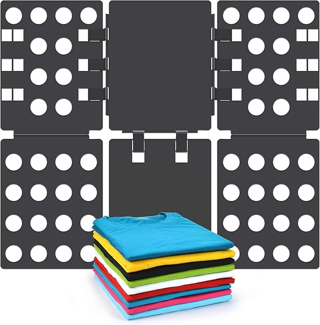 BoxLegend T Shirt Folding Board T Shirt Folder Clothes Folder Laundry Organizer Easy and Fast for Kid and Adult to Fold Clothes Black