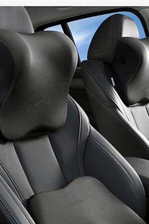 2 Pack Car Neck Pillow Support, Headrest for Driving with Adjustable Strap, Memory Foam Neck Rest Cushion, Breathable Removable Cover & Ergonomic Design, Black 2pcs