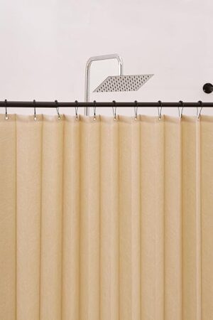Corner Shower Curtain Rod, [24"-53"] x [24"-53"] Adjustable L Shaped Shower Rod No-Sagging 304 Stainless 90 Degree Curved Curtain Rod for Bathroom Bathtub with 12 Ring Hooks & Ceiling Support