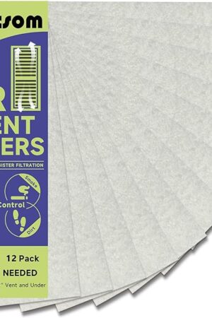 Air Vent Filter 4" x 12" Air Vent Floor Heater Pre-Filter Sheet Work in Home Air Purifier, Floor Register, Ceiling 4 x 12 Inch 12-Pack (White) Hoctsom