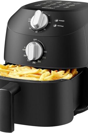 COMFEE' Compact 2.1 Quart Air Fryer with 12 Menu Options, Adjustable Timer & Temperature Control 180-400 degrees F, Dishwasher-Safe Nonstick Fry Basket