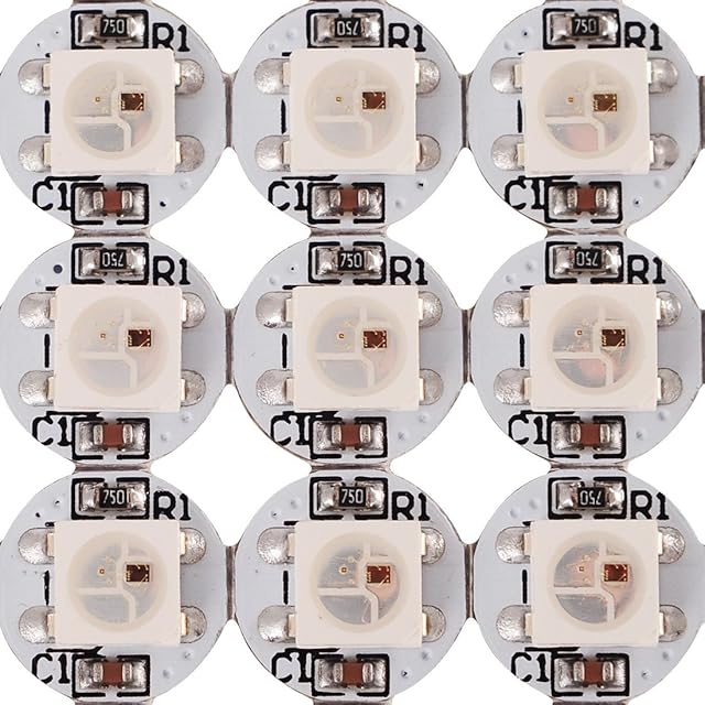 BTF-LIGHTING WS2812B 100PCS 5050SMD Individually Addressable Smart RGB LED Pixel for Arduino Single 1-led RGB LED Module Pixels Color Light White PCB Only DC5V Christmas(No Adapter or Controller)